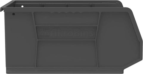 Space-Saving Stackable Plastic Storage Bins for Garage and Pantry, Heavy-Duty Organization for Crafts, Tools, and More, 6-Pack, Black, 15 by 16 by 7 Inches
