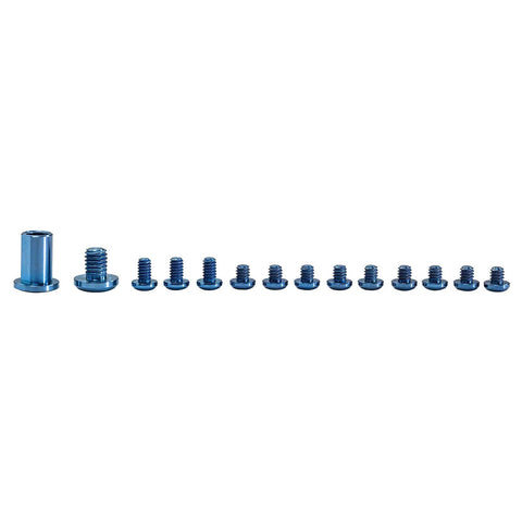 Hella Tough Titanium Torx Screw Set And Drop In Hardware Kit For Benchmade Bugout Replacement Parts With Pivot Nut And T10 T6 Body Screws Premium Everyday Carry Upgrade - blue screws and pivot nut arrangement