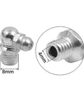 M8 Zinc Plated Grease Nipples Kit With Straight 45 Degree And 90 Degree Angles 15 Pieces For Car Use close-up detail.