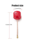 Red 5.8GHz FPV Antenna With 3dBi RHCP High Gain For Ultra Long Range Drone Links UFL Connector with size dimensions
