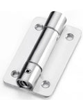 Heavy Duty Stainless Steel 304 Self Closing Door Spring Hinges top view showing shiny finish and attachment holes.