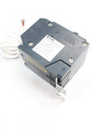 QBGFT2050 Two Pole 50 Amp Miniature Circuit Breaker 120/240V AC for home panels, side view with screw-terminal wiring visible