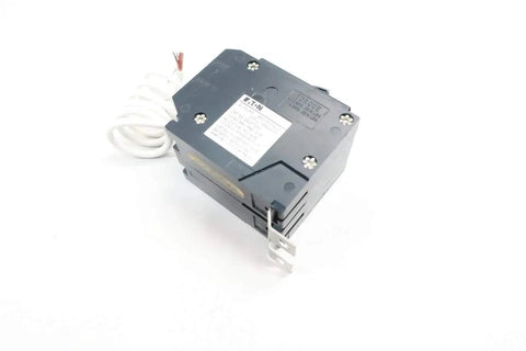 QBGFT2050 Two Pole 50 Amp Miniature Circuit Breaker 120/240V AC for home panels, side view with screw-terminal wiring visible
