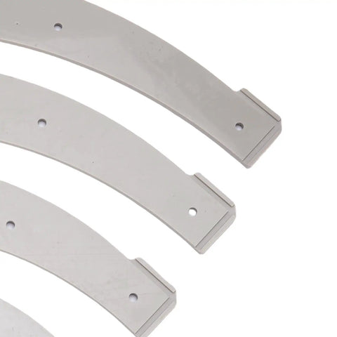 Total Shop Must Have Heavy Duty Round Corner Radius Router Template Set With Removable Jigs, close-up of curved jigs for router use.