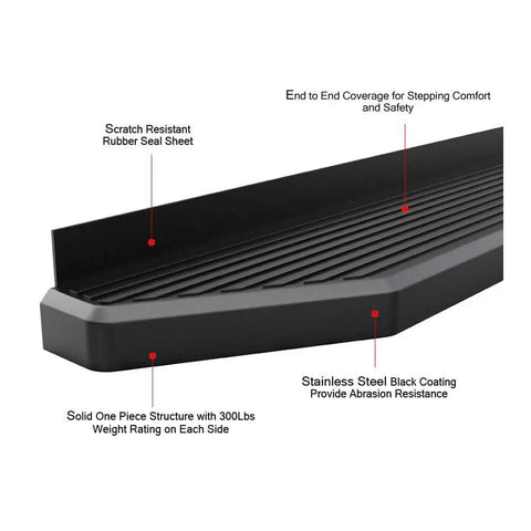 Ford F150 2004 2014 Super Cab Running Board Kit Matte Black Aluminum 6061 Side Steps with scratch-resistant details