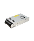 Pro Level 24 Volt Industrial Power Supply 300 Watt 12.5A Switching AC To DC Converter Heavy Duty Frame side view with connectors