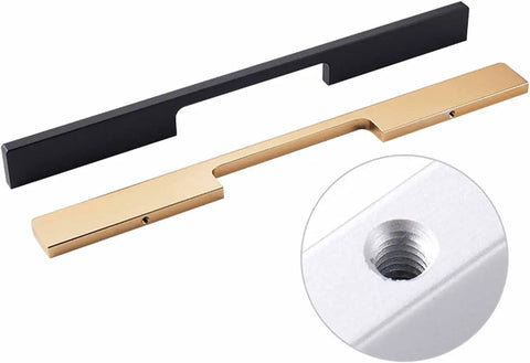 Two Pack Black T Bar Drawer Pulls 200mm Aluminum Alloy Cabinet Handles For Kitchen, Bathroom And Bedroom Modern Hardware