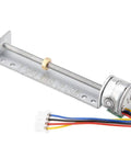 Absolute Beast 5V Micro Linear Stepper Motor Featuring Tight Screw Slider Design For Heavy Duty Pull Push Motion In Compact Boxes and Weekend Garage Mods That Crush It, with metal housing and wires.