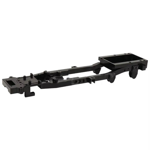 Beefed Up Metal RC Car Chassis Frame For WPL D12 1 By 10 Scale DIY Upgrade Kit, aluminum construction, black finish.