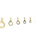 Sweet Heavy Duty 150 Piece Brass Ring Terminal Kit With Non Insulated Crimp Lugs Perfect For All Wiring Chores And Electrical Projects You Need A Solid Set That Works Great For Any Job Around the House Or Shop Today. Brass ring terminals in assorted sizes on white background