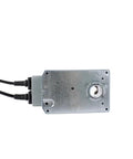 Heavy Duty Modulating Damper Actuator Featuring 20 Nm Torque For HVAC Applications, silver casing with connectors for easy installation.