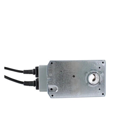 Heavy Duty Modulating Damper Actuator Featuring 20 Nm Torque For HVAC Applications, silver casing with connectors for easy installation.