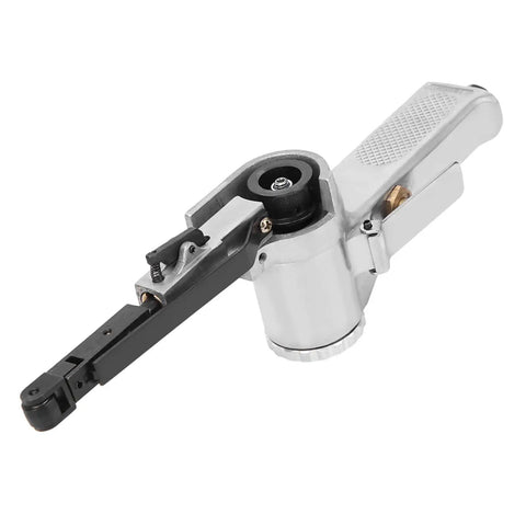 10mm Pneumatic Belt Sander With High Speed 16000 RPM Air Grinding Polisher Tool, compact aluminum design for surface preparation.