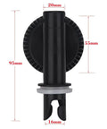 Inflatable Boat Pressure Gauge For Kayaks And Rafts, Pro Grade Nylon Build, 0 To 0.35 Bar And 5.08 Psi Range, shown with dimensions