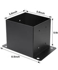 Heavy Duty 6x6 Post Base Brackets Four Pack for Decks and Pavilion Railings Built To Last 14 Gauge Steel With Black Powder Coat
