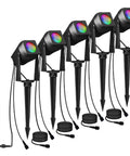 Seriously Slick Smart Outdoor RGBW Landscape Lights 5 pack with color changing LEDs and cables, app and voice control