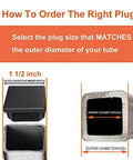 Diagram showing 8 Pack 1 1/2 Inch Square Black Plastic End Caps For Square Tubing And Furniture Finishing Plugs Glide Insertion Style.