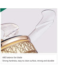 Modern LED Ceiling Fan With Remote Control Featuring Smooth Silent Spin And Retractable Blades For Bedroom Or Living Room showing ABS balance fan blade detail.