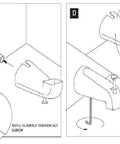 Diagram showing installation of Slip On Tub Diverter Spout 5 Inch Oil Rubbed Bronze Pull Up Diverter Half Inch Slip Fit Set Screw