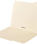 Heavy Duty Manila File Folders With Reinforced Tabs for Zero Hassle Workspace Organization, letter size, open view for easy access.
