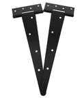 Heavy Duty Iron T Shape Gate Hinge For Wooden Fence Doors 12 Inch Black Finish with extended T shape design