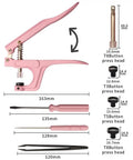 Snap Kit With Pliers, 473 Pcs T5 Snaps For DIY Sewing And Crafting, Clothes Repair, tool dimensions and components display