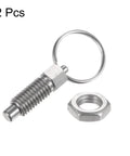 Two Pack Built Tough Stainless Steel Spring Plungers With Pull Ring M8X1.25 Thread, smooth action and nut included.