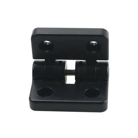 Resin positioning torque hinge, black, with mounting base and 90-degree limit for medical equipment