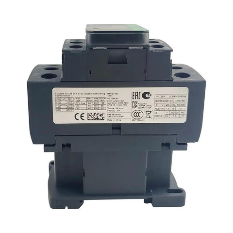 Back view of Three Phase AC Electric Magnetic Contactor 32A 220V Coil with three poles and open contacts for industrial use