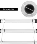 PVC Scuba Dive Cylinder Tank Rack Holder For Cars, Keeps 3 Tanks From Rolling, 20 Inch Long By 2 Inch Diameter Tubes, Durable Marine Gear Organizer, Easy Fit And Secure Transport For Dive Gear, close-up of tubes and detail.