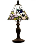 Hummingbird Tiffany Style Stained Glass Table Lamp Night Light With 8 Inch Shade And 15 Inch Tall Metal Base Handmade Copper Foil Craft Cozy Vibe