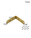 Heavy Duty L Bracket Corner Brace With Screws Rock Solid Right Angle Shelf Support For Furniture Repair And Woodworking No Sweat Assembly 8 Pack showing 2.28x0.71 inch metal braces with screws.