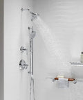 Shower with Bancroft Multifunction Handshower With 3 Spray Settings Handheld Showerhead Delivers Full Coverage Pulsing Massage And Silk Spray 1.75 GPM Flow Vibrant Polished Brass Finish Easy To Use Nonpositive Shutoff Perfect For Daily Showers And Spa Vibes