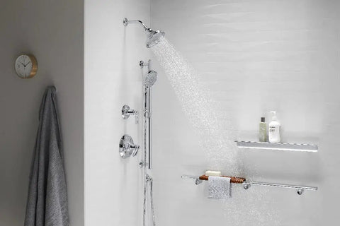 Shower with Bancroft Multifunction Handshower With 3 Spray Settings Handheld Showerhead Delivers Full Coverage Pulsing Massage And Silk Spray 1.75 GPM Flow Vibrant Polished Brass Finish Easy To Use Nonpositive Shutoff Perfect For Daily Showers And Spa Vibes
