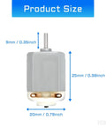 10 Pack Micro DC Motors 1 To 6V With Holder 130 Round Shaft Tiny Motors with dimensions 25mm height, 20mm width, 9mm depth