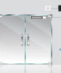 Heavy Duty Door Access Control System With 1200lb Magnetic Lock Kit Four Remote Controls Stainless Steel Exit Button And 165 Foot Remote Range For Smooth Secure Entry visible on glass doors