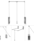 Adjustable Pull Down Closet Rod 35 to 48 Inches, Heavy Duty Aluminum Wardrobe Lift Rail, side mounted view and details.