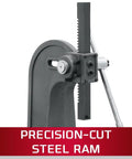 Pro Level 2 Ton Arbor Press With Precision Steel Ram And Slotted Top Plate heavy-duty precision-cut steel ram for metalwork.