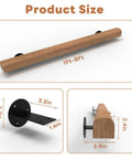 Premium Solid Wood Stair Handrail 2 Foot Wall Mounted Guardrail Built Like A Tank For Indoor Outdoor Safety dimensions and fittings.