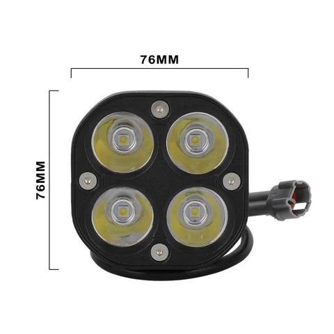 Front view of Electric Dirt Bike Headlight Kit With 18W Long Lasting Beam And Rugged Aluminum Alloy Build for Surron models