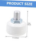White rubber brake block with dimensions, part of the Rubber Brake Block Stopper Kit For Roller Skates And Quad Skates Adjustable Toe Stops.