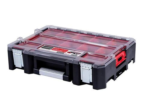 Heavy Duty Deep Tray Organizer Box With 15 Removable Cups For Hardware Plumbing Electrical Parts And Fasteners Grab And Go Pro Grade Tool Storage Case