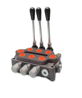 Heavy Duty 3 Spool Hydraulic Directional Control Valve With 25 GPM At 3000 PSI For Small Tractors Loaders And Log Splitters Double Acting Ports Closed Center Plug Ready Power Beyond Sleeve Spring Center Neutral
