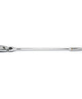 Automotive 90-Tooth Ratchet Wrench With Teardrop Low-Profile Head And Locking Flex Head on white background