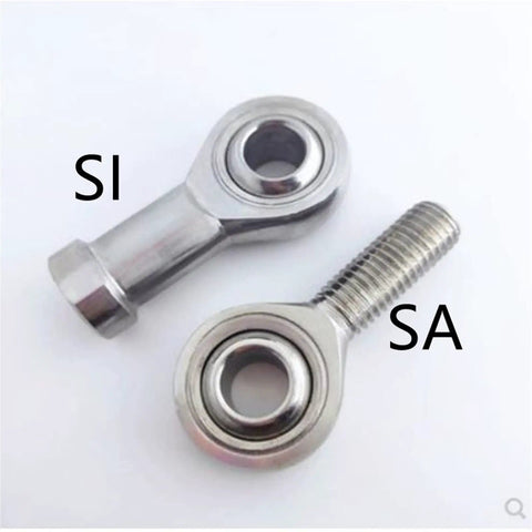 Stainless Steel Rod End Bearing With Female To SA Male Thread, Ball Head Universal Joint For Machinery Tools And Automation, SI and SA threads