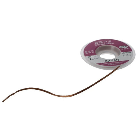 Two Rolls Desoldering Solder Wick 2mm Wide 5ft Long Copper Braid With No Residue Rosin Flux For Easy PCB Solder Removal Clean Work