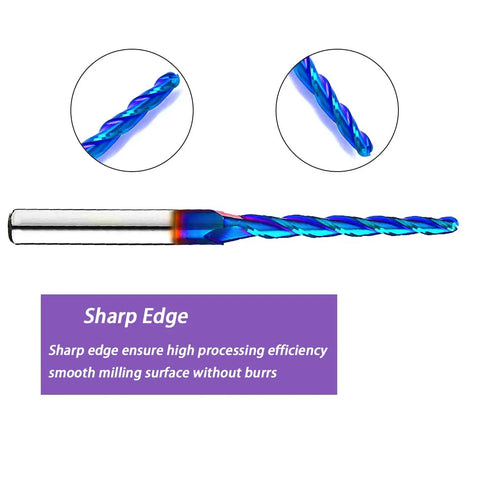 1 Degree Tapered Ball Nose CNC Router Bit Pro Grade Rugged Solid Carbide End Mill Spiral Up Cut For 2D And 3D Carving