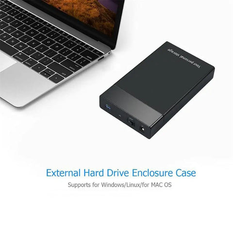Sata To Usb 3.0 External Hard Drive Enclosure And 3.5 Inch Hdd Docking Station Uasp Enabled next to a laptop for easy connection.
