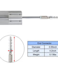 Reciprocating Linear Actuator 24V with Adjustable Stroke from 0.78 to 3.15 Inches, focus on end connector dimensions and M8 screws