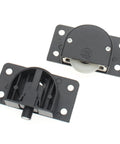 Cabinet Wardrobe Sliding Door Pulley And Wheels Hardware For Quiet Operation, durable ABS and nylon construction, size 58 x 31 mm, black